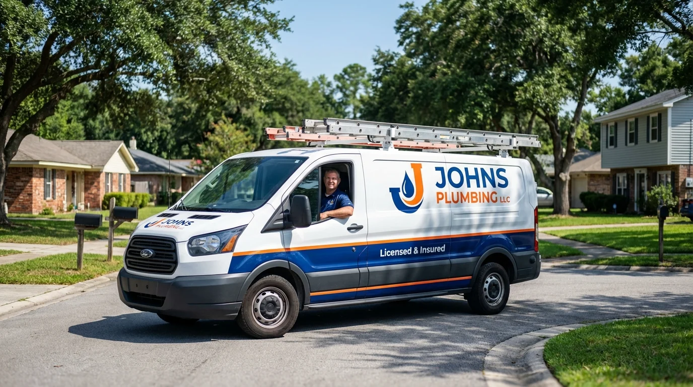 Johns Plumbing LLC service van in Kingstree, SC