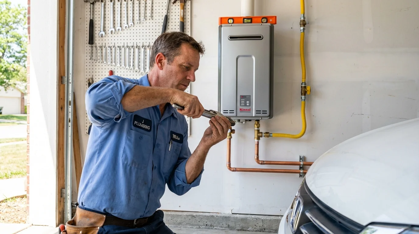 Tankless water heater installation by a Johns Plumbing LLC plumber in Kingstree